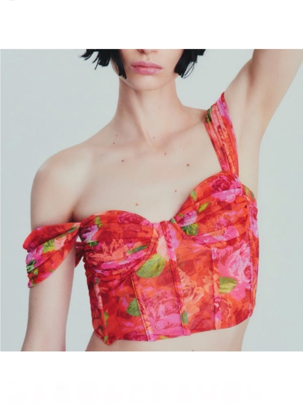 Darling Zara Floral Tulle Corset Crop Top